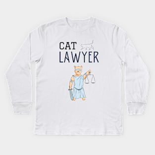 Cat lawyer Kids Long Sleeve T-Shirt